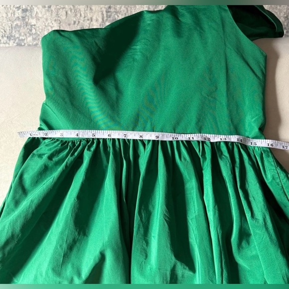 NWT Pinko Green One Shoulder Bow Mini Dress Designer Cocktail Party - Picture 2 of 8